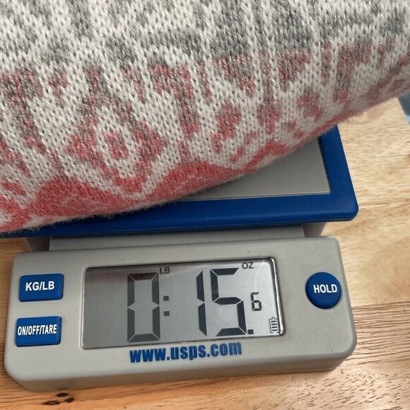 NWT Talbots Fair Isle Lambs Wool Blend Crewneck Sweater Women Size M Gray Coral - Picture 9 of 9